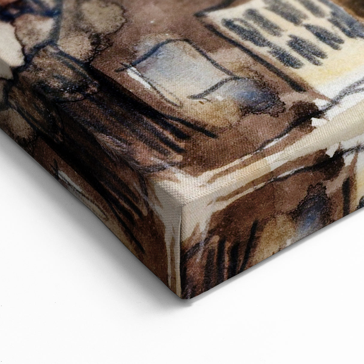 Modern Wall Art: Abstract Railroad Scene with Rustic Urban Charm
