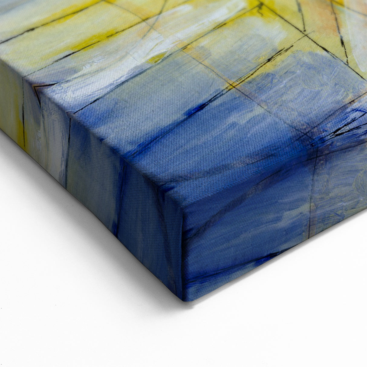 Modern Wall Art: Abstract Geometric Mountain Design with Pastel Tones