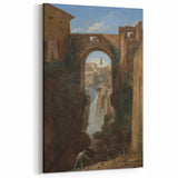 Romanticism Art: Ponte San Rocco by Granet - Landscape Canvas Print