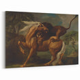 Romanticism Art: Lion Attacking a Horse by Stubbs - Wildlife Canvas Print