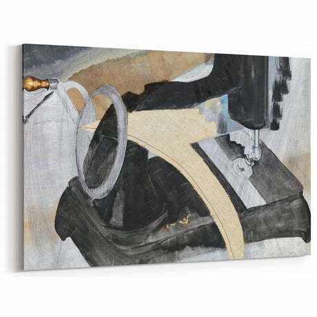 Modern Wall Art: Abstract Hand Sewing Machine with Industrial Flair