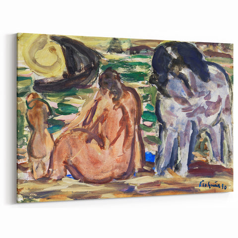 Expressionist Scene - Two Figures and a Horse by Leo Gestel | Wall Art