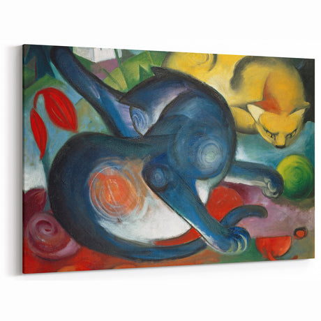 Expressionist Animal Art - Two Cats by Franz Marc | Vibrant Wall Art