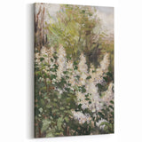Abstract Botanical Canvas Art – Serene Green and White Floral Design