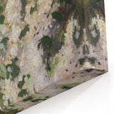 Abstract Botanical Canvas Art – Serene Green and White Floral Design