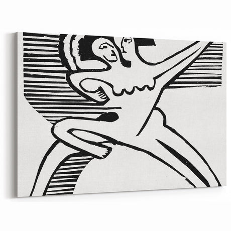 Expressionist Print - Two Dancers by Ernst Kirchner | Monochrome Wall Art
