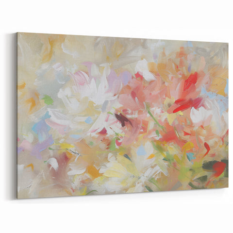 Vibrant Abstract Floral Canvas – Colorful Artistic Flower Design
