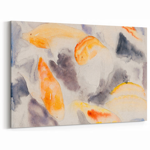 Modern Wall Art: Abstract Fish Watercolor with Soft Pastel Tones