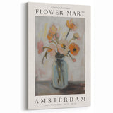 Modern Floral Abstract Canvas – Elegant Vase with Orange Blooms