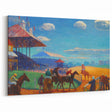 Modern Wall Art: Vibrant Race Track Scene with Dynamic Energy