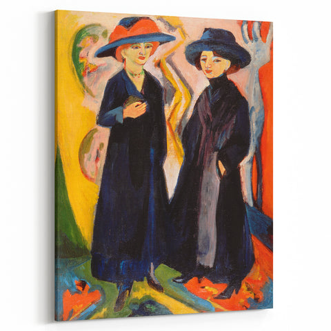 Expressionist Art: Two Women - Vibrant Abstract Expressionism Painting