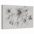 Elegant Black-and-White Floral Sketch – Timeless Botanical Canvas