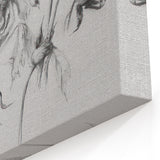 Elegant Black-and-White Floral Sketch – Timeless Botanical Canvas