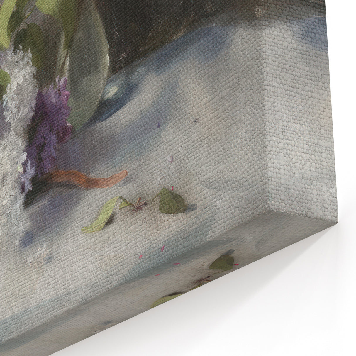 Elegant Floral Still Life Canvas – Lilac and White Blossoms