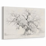 Intricate Black-and-White Tree Sketch – Elegant Nature-Inspired Canvas