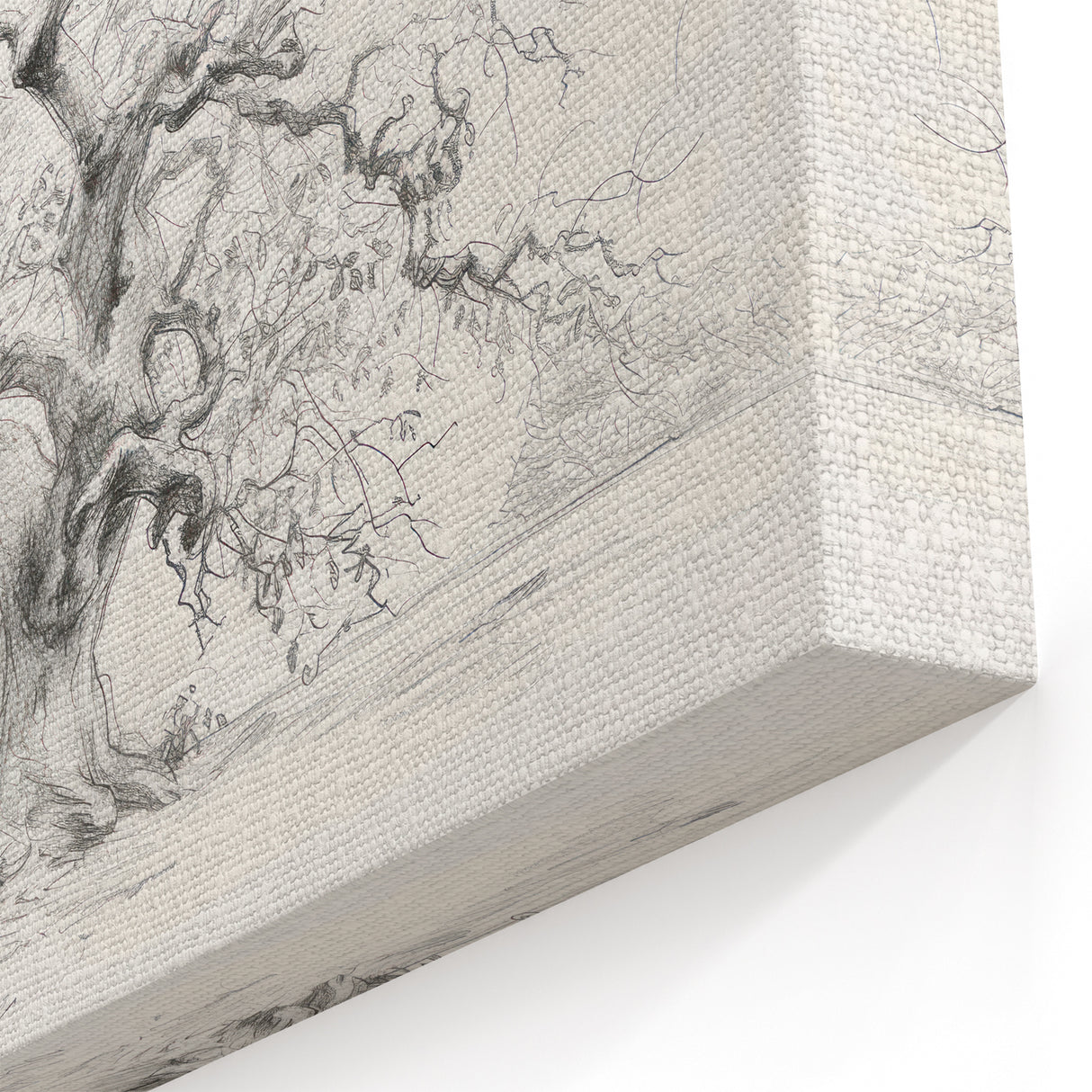 Intricate Black-and-White Tree Sketch – Elegant Nature-Inspired Canvas