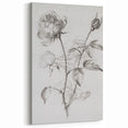 Timeless Black-and-White Rose Sketch – Elegant Botanical Canvas