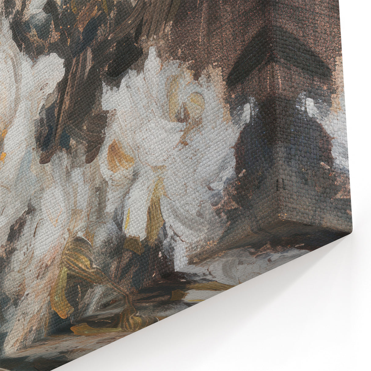 Modern Floral Abstract - Artistic White Roses on Canvas Wall Art