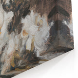 Modern Floral Abstract - Artistic White Roses on Canvas Wall Art