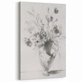 Contemporary Flower Sketch - Black and White Abstract Botanical Art
