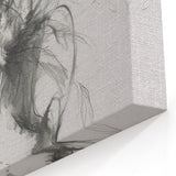 Contemporary Flower Sketch - Black and White Abstract Botanical Art