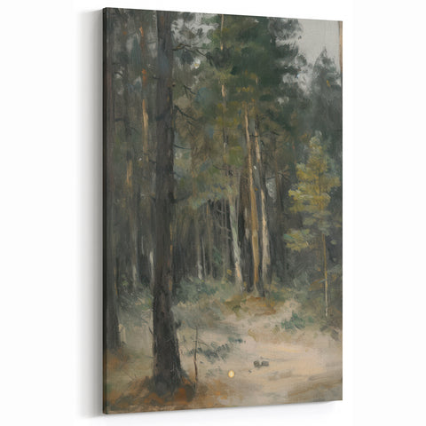 Abstract Forest Landscape - Serene Green and Earthy Tones Wall Art