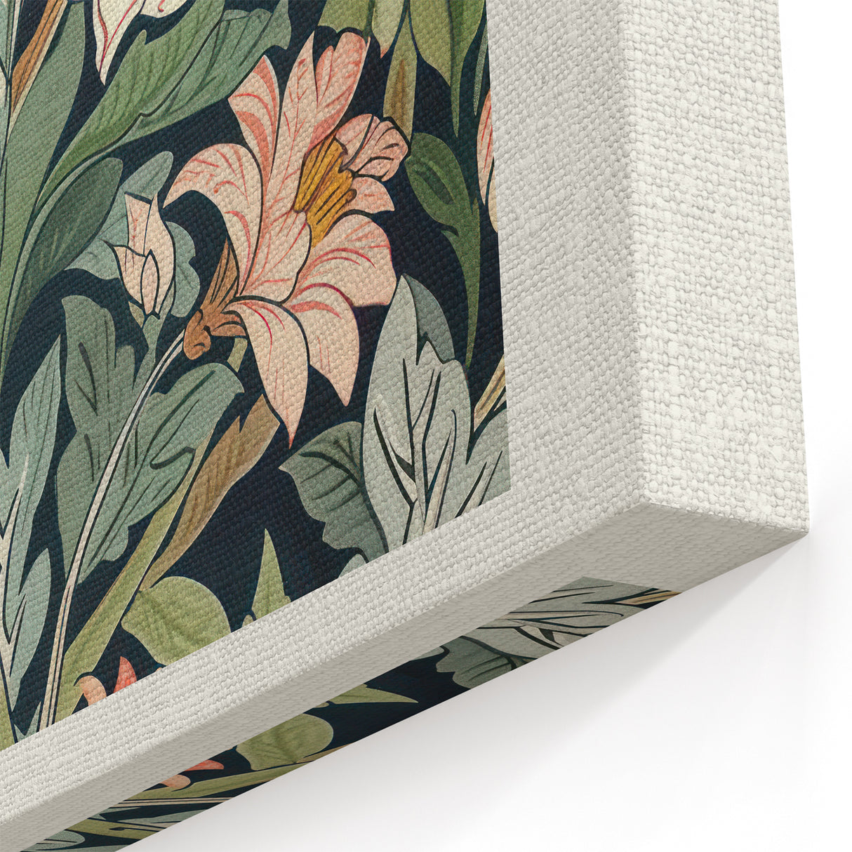 Elegant Floral Pattern Art - Vintage Botanical Design on Canvas