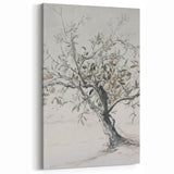 Minimalist Tree Art - Black and White Botanical Illustration on Canvas