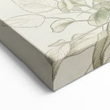 Botanical Line Art - Elegant Yellow Flowers and Leaves on Canvas