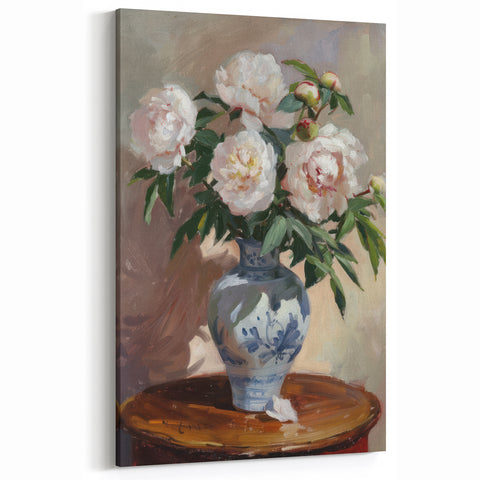 Elegant Peony Bouquet Art - Timeless Floral Canvas for Classic Decor
