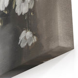 Modern Floral Abstract - Elegant White Flowers on Canvas