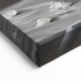 Modern Floral Abstract - Elegant White Flowers on Canvas