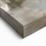 Floral Abstract Canvas - White Blooms on Rustic Beige Background