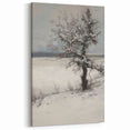 Winter Wonderland Canvas - Snow-Covered Tree in Abstract Landscape