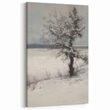 Winter Wonderland Canvas - Snow-Covered Tree in Abstract Landscape