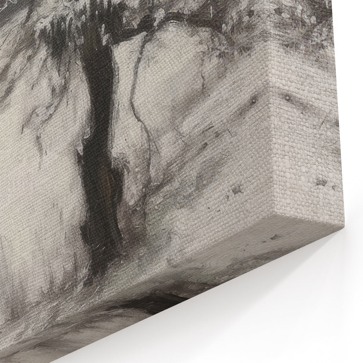 Winter Wonderland Canvas - Snow-Covered Tree in Abstract Landscape