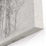 Abstract Landscape Drawing - Serene Pine Forest in Monochrome