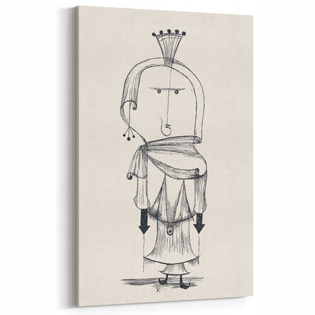 Witch with a Comb Wall Art - Abstract Minimalist Print by Paul Klee