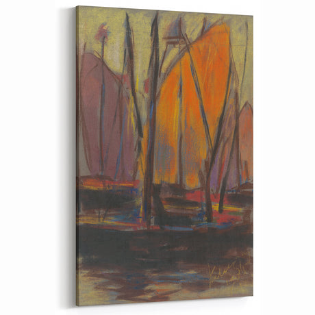 Abstract Harbor Scene - Vibrant Modern Wall Art by Zolo Palugyay