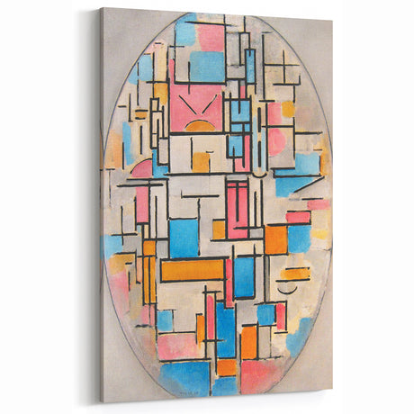 Piet Mondrian’s Oval Composition - Modern Abstract Wall Art Print