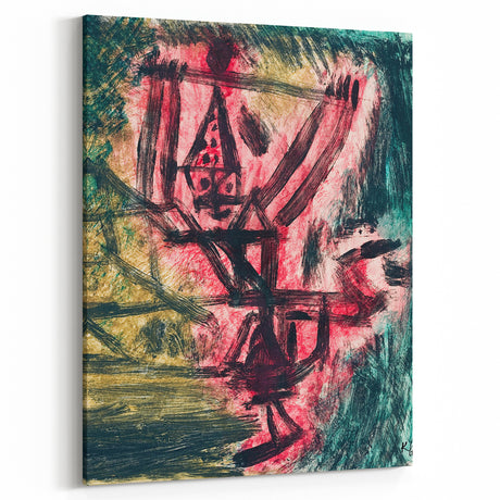 Modern Wall Art - Abstract Fire Clown in Vibrant Contemporary Style