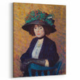 Modern Wall Art - Elegant Woman with Green Hat in Impressionist Style