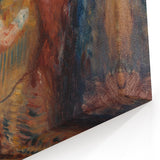 Modern Wall Art - Woman Seated on Red Sofa in Vibrant Impressionist Style