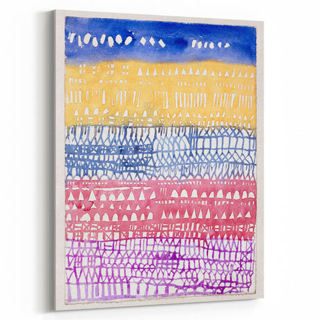 Modern Wall Art - Abstract Old City in Vibrant Geometric Patterns