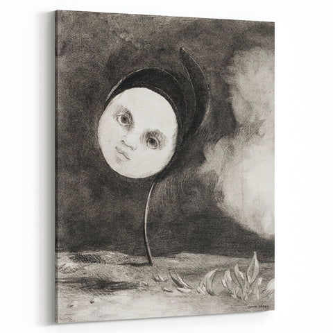 Modern Wall Art - Strange Flower Abstract Portrait in Monochromatic Style