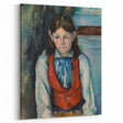 Modern Wall Art - Boy in a Red Vest Portrait by Paul Cézanne