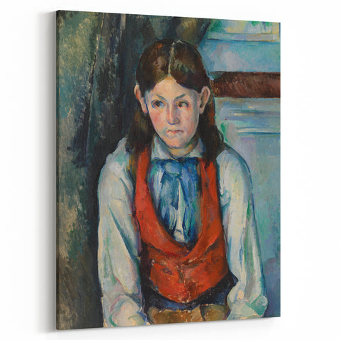 Modern Wall Art - Boy in a Red Vest Portrait by Paul Cézanne