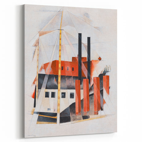 Modern Industrial Art - Abstract Contemporary Red & Black Design