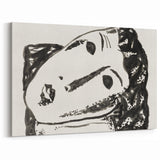 Abstract Expressionist Face Illustration – Monochrome Wall Art