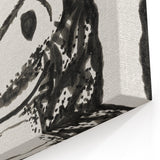Abstract Expressionist Face Illustration – Monochrome Wall Art